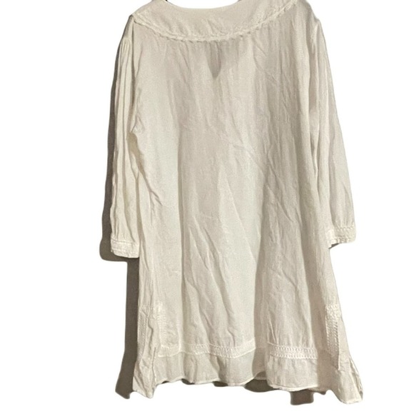 La Cotonniere Women's White Embroidered Long Sleeve Dress 3XL - Picture 2 of 13